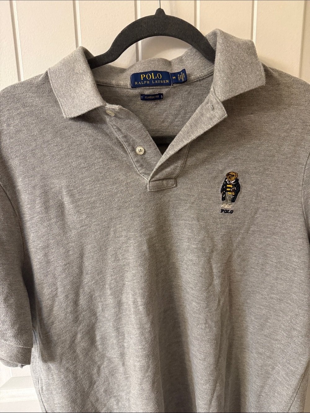 Polo by Ralph Lauren Light Gray Polo with Bear Patch